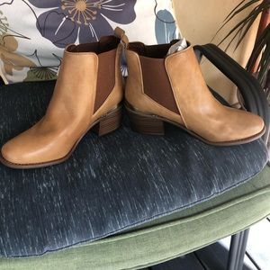 INC brown slip on ankle boots, like new.